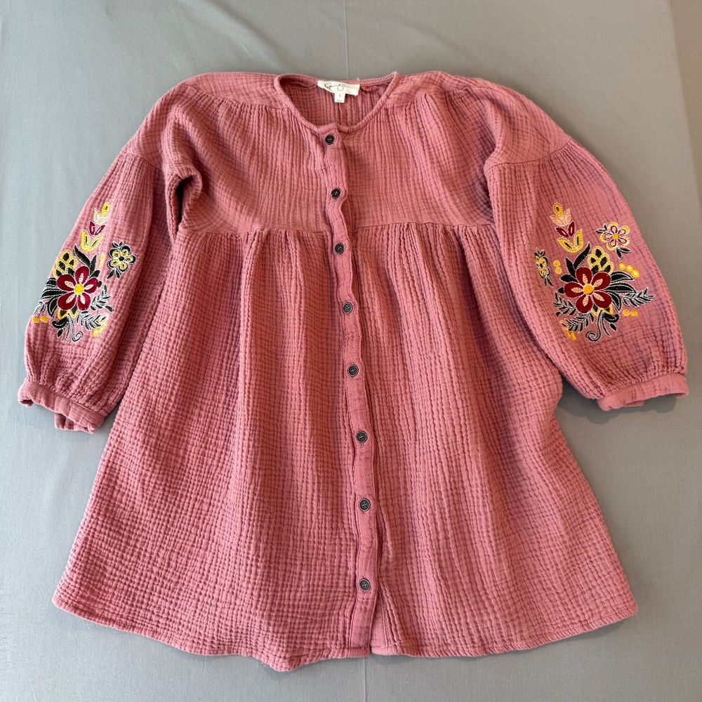 Jessica Simpson Printed V-Neck Top - Women's Size Small